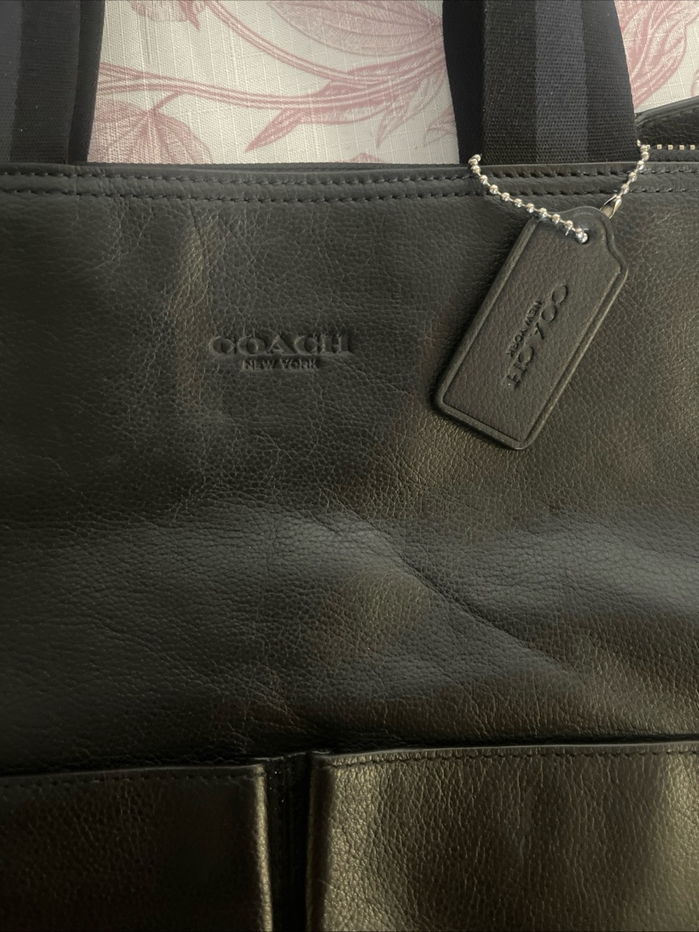 COACH LEATHER CHARLES FOLDOVER TOTE BAG UNISEX  BLACK - Picture 16 of 16